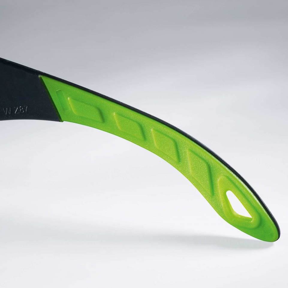 Uvex Pheos Safety Glasses Clear Green Detail